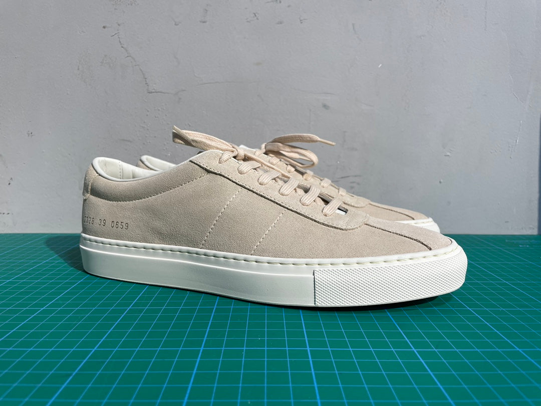 Common Projects Achilles Low in Beige Suede, Archive Set 0605: beige suede achilles low pair