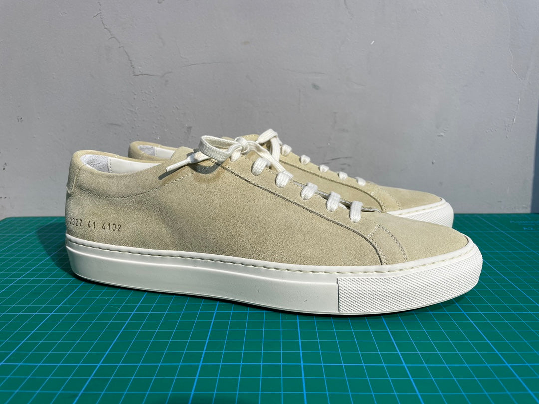 Common Projects Achilles Low in Off-White Suede, Archive Set 0608: off-white suede achilles low pair