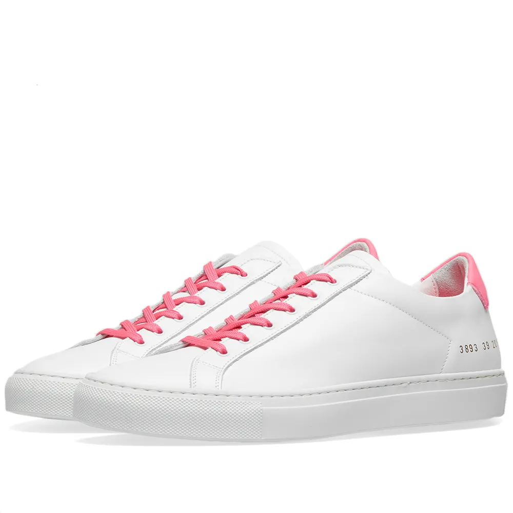 Woman by Common Projects Retro Low Fluro White & Pink - product view 2