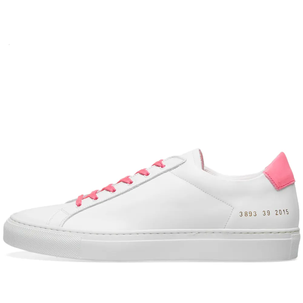 Woman by Common Projects Retro Low Fluro White & Pink - product view 1