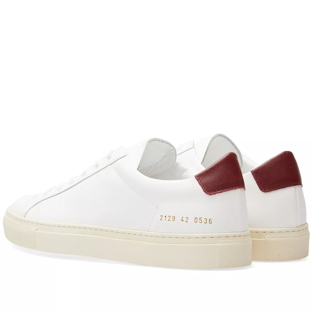 Common Projects Achilles Retro Low White & Burgundy - product view 3