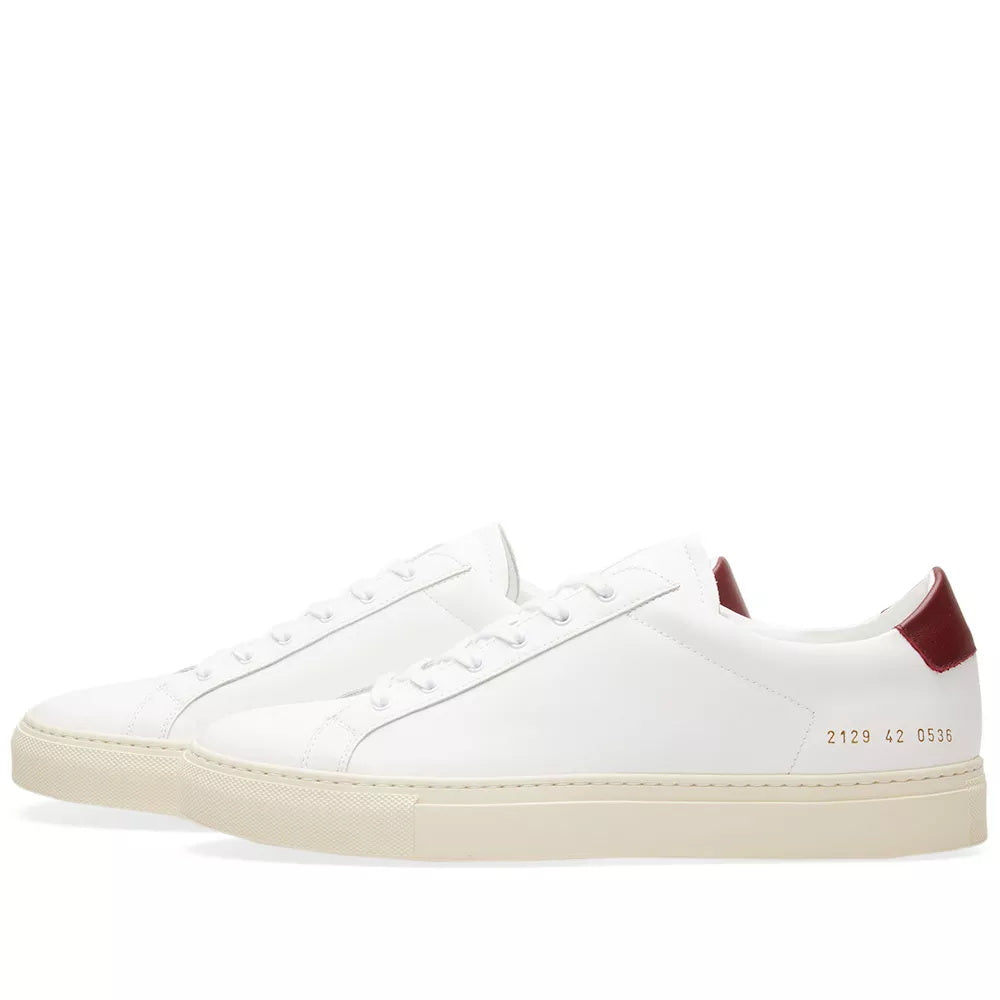 Common Projects Achilles Retro Low White & Burgundy - product view 1
