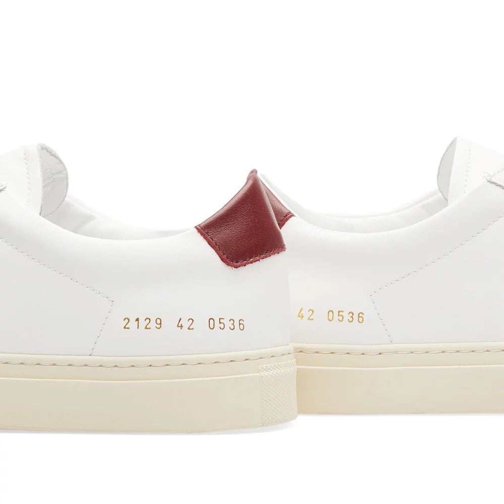 Common Projects Achilles Retro Low White & Burgundy - product view 5