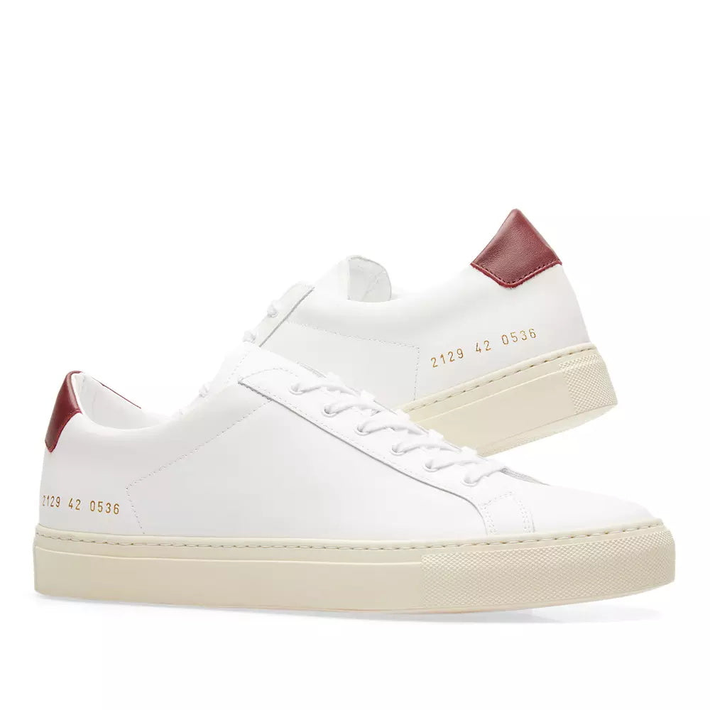 Common Projects Achilles Retro Low White & Burgundy - product view 7