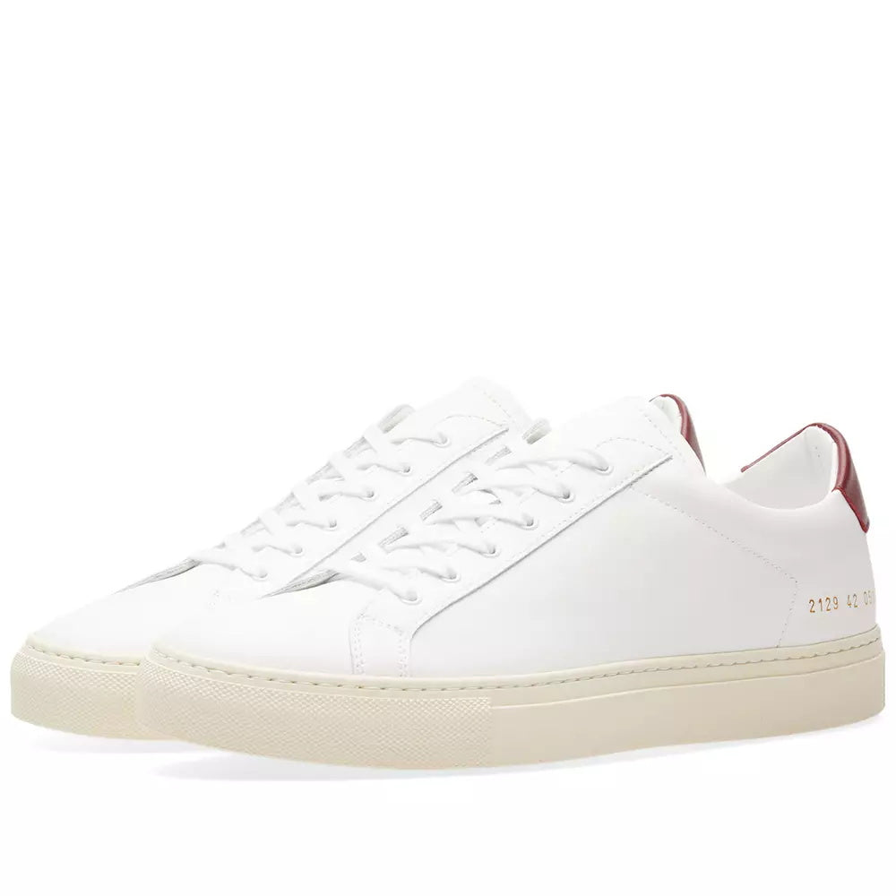 Common Projects Achilles Retro Low White & Burgundy - product view 2