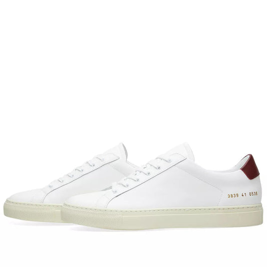 Woman by Common Projects Original Achilles Retro Low White & Burgundy - product view 1