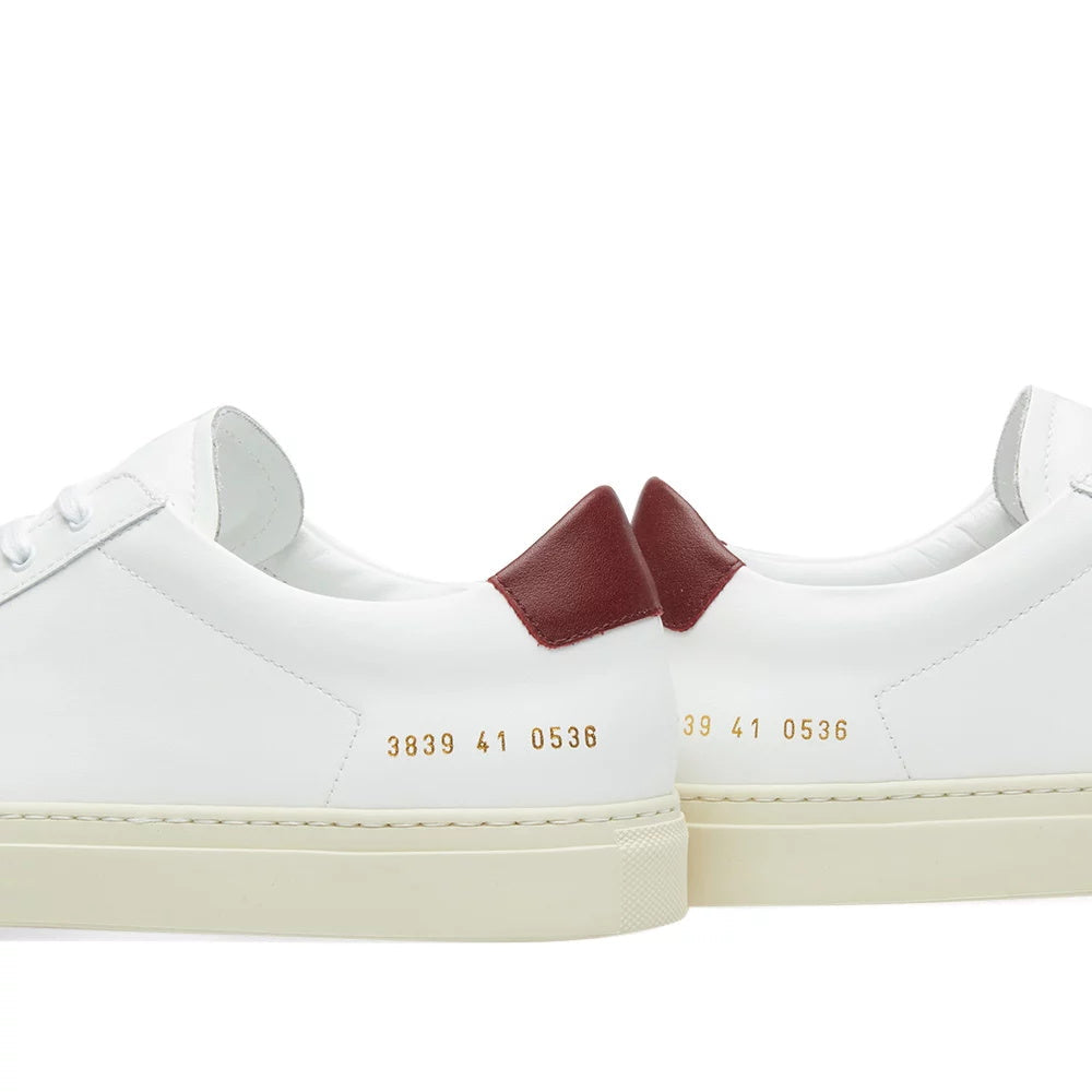 Woman by Common Projects Original Achilles Retro Low White & Burgundy - product view 5
