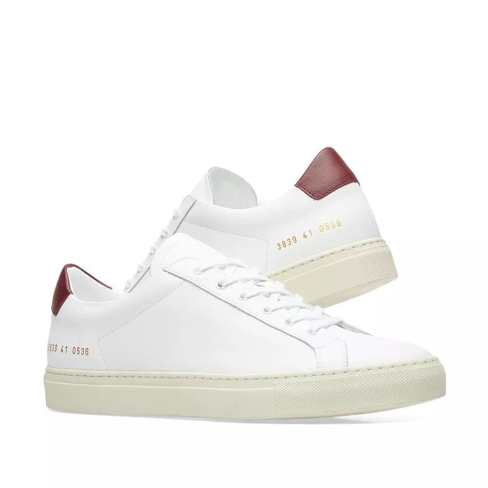 Woman by Common Projects Original Achilles Retro Low White & Burgundy - product view 7