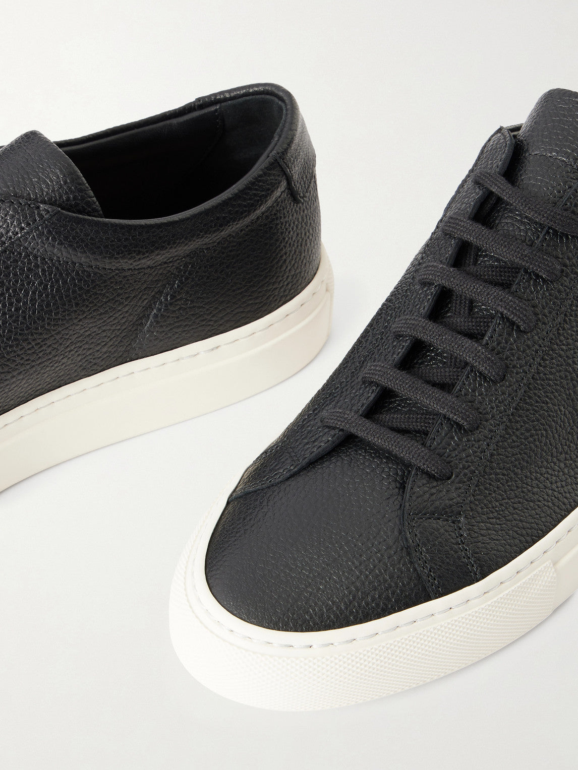 Common Projects Achilles Premium Full-Grain Leather Sneakers — Black - view 5