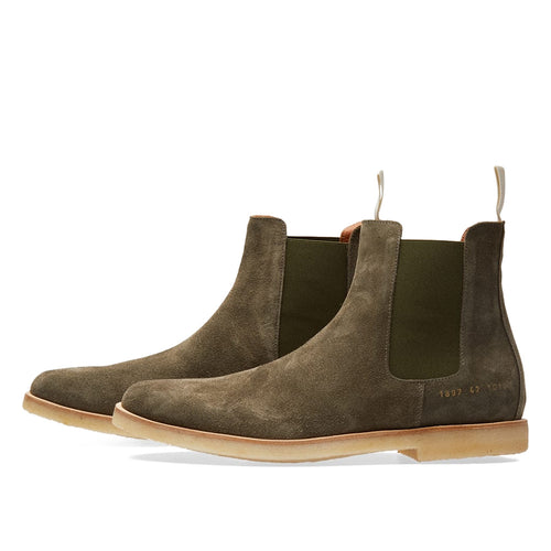 Woman by Common Projects Chelsea Boot Olive Suede 3801-1010 — image 2