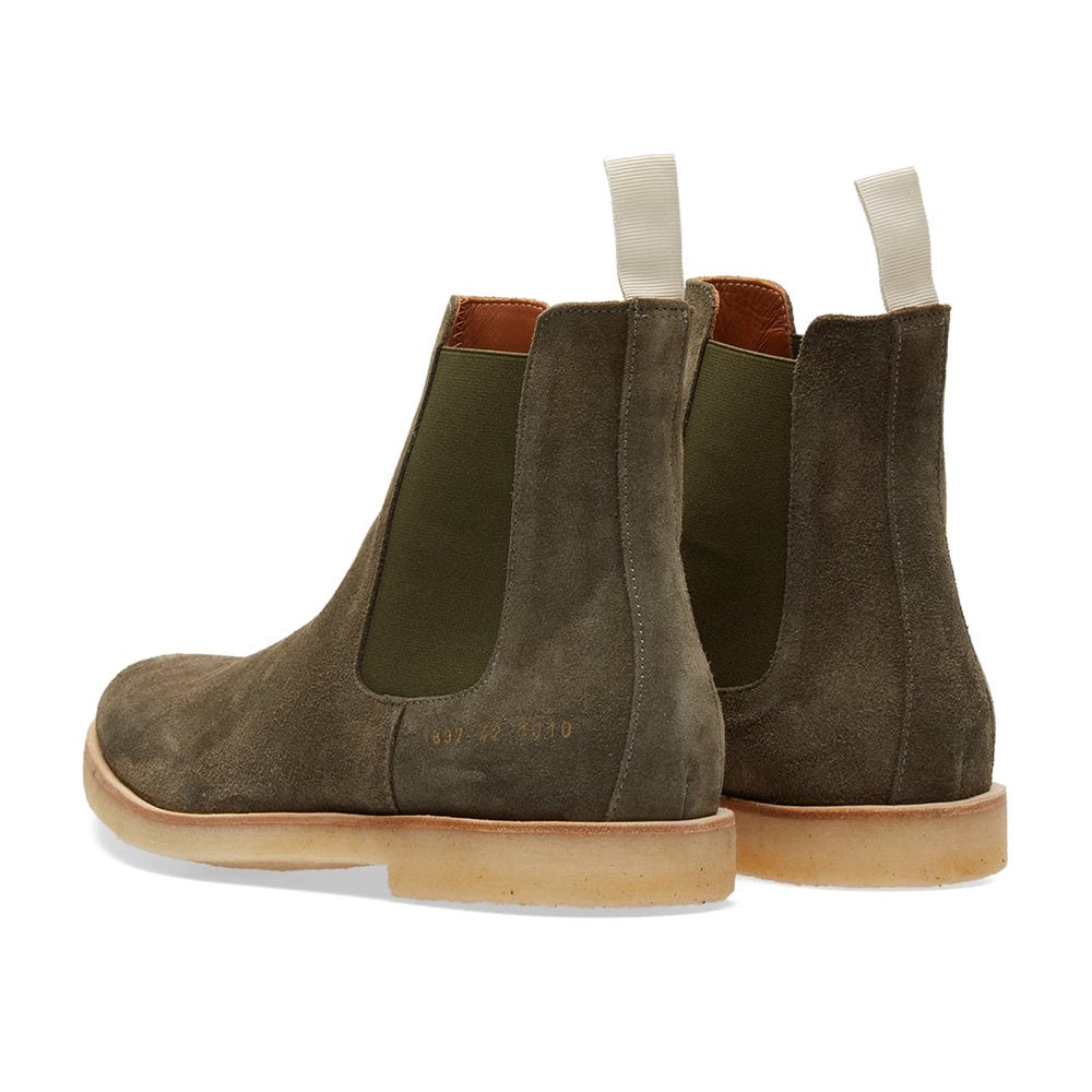 Woman by Common Projects Chelsea Boot Olive Suede 3801-1010 — image 3