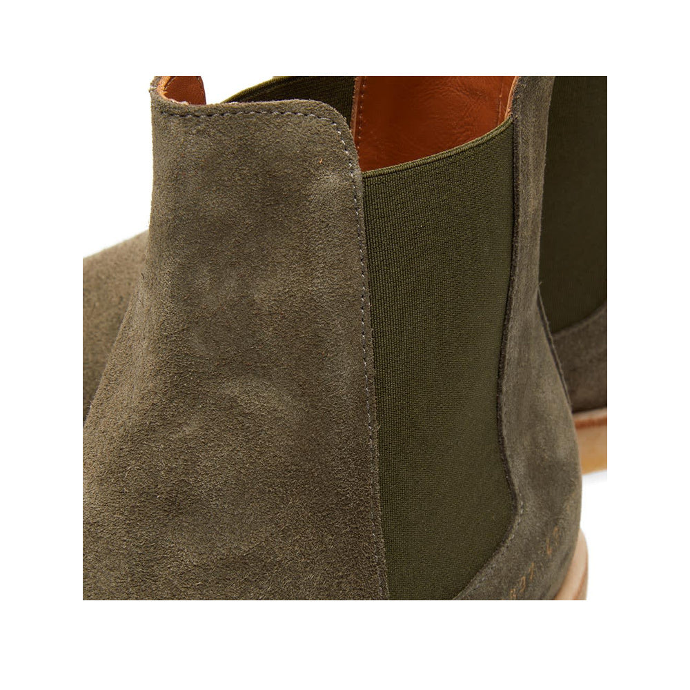 Woman by Common Projects Chelsea Boot Olive Suede 3801-1010 — image 4