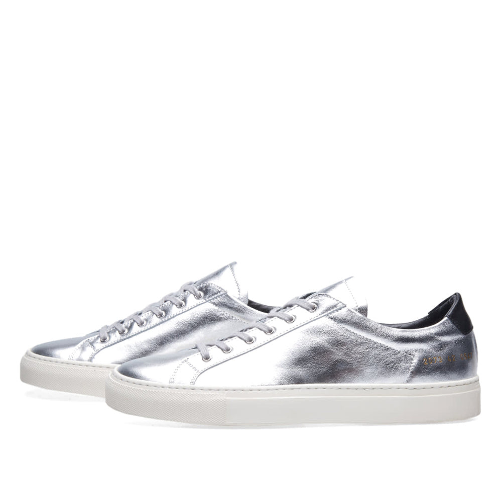 Woman by Common Projects Achilles Retro Low Silver & Black 3798-0547 — image 2