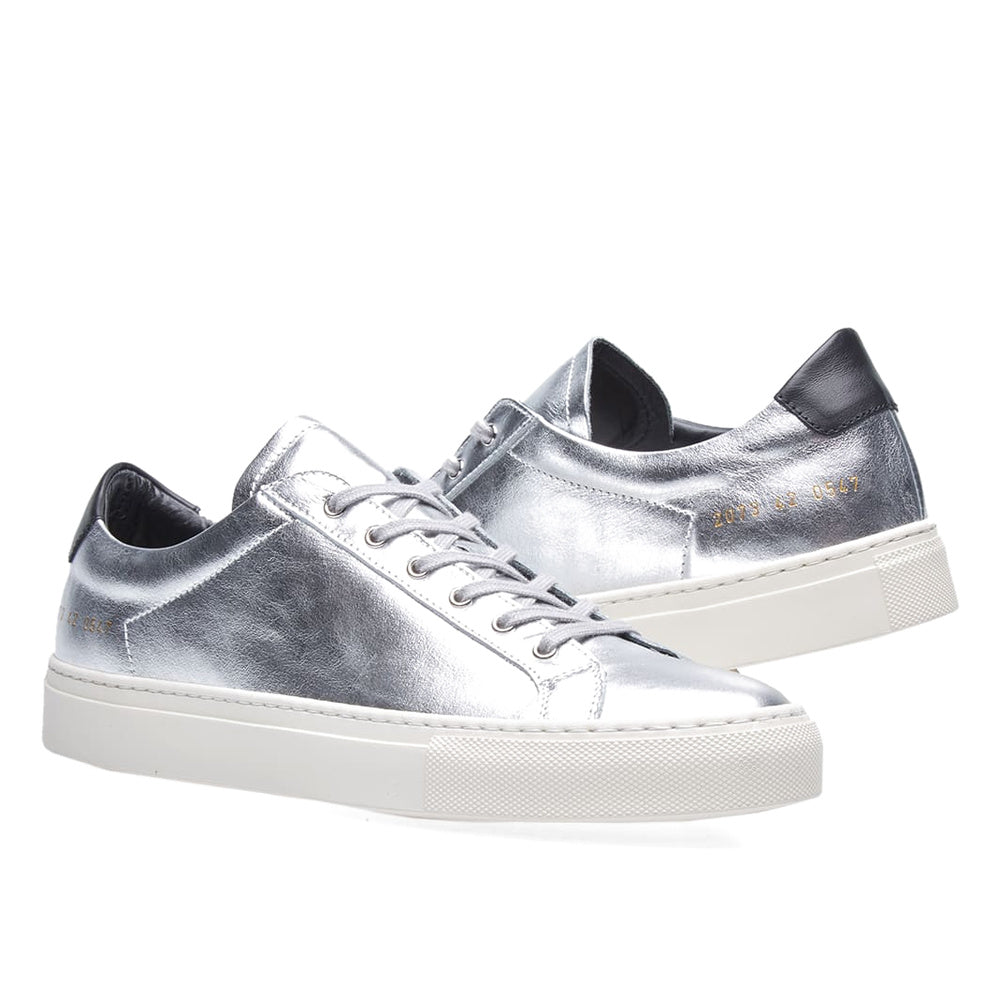 Woman by Common Projects Achilles Retro Low Silver & Black 3798-0547 — image 4
