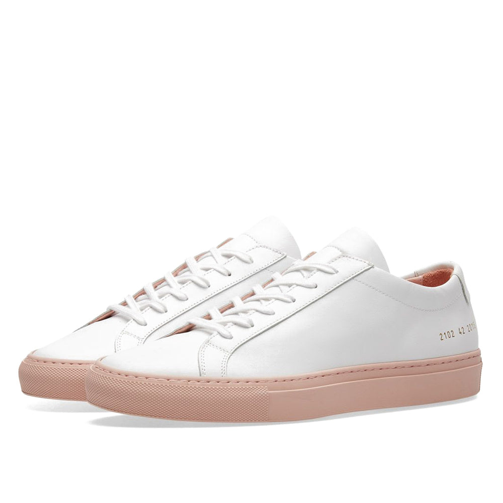 Woman by Common Projects Contrast Sole Low White & Pink Sole 3817-2015 — image 1