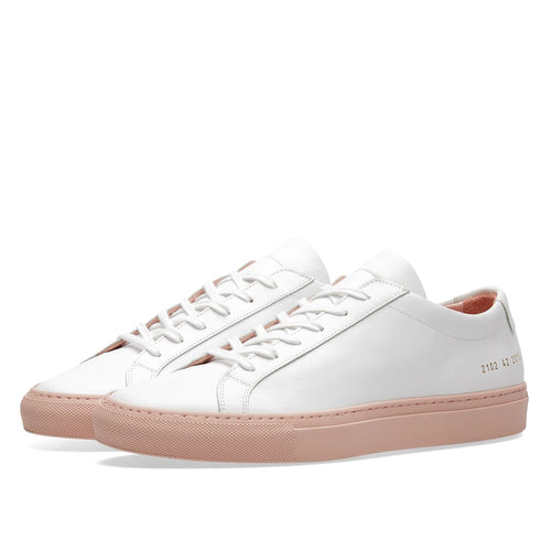 Woman by Common Projects Contrast Sole Low White & Pink Sole 3817-2015 — image 1