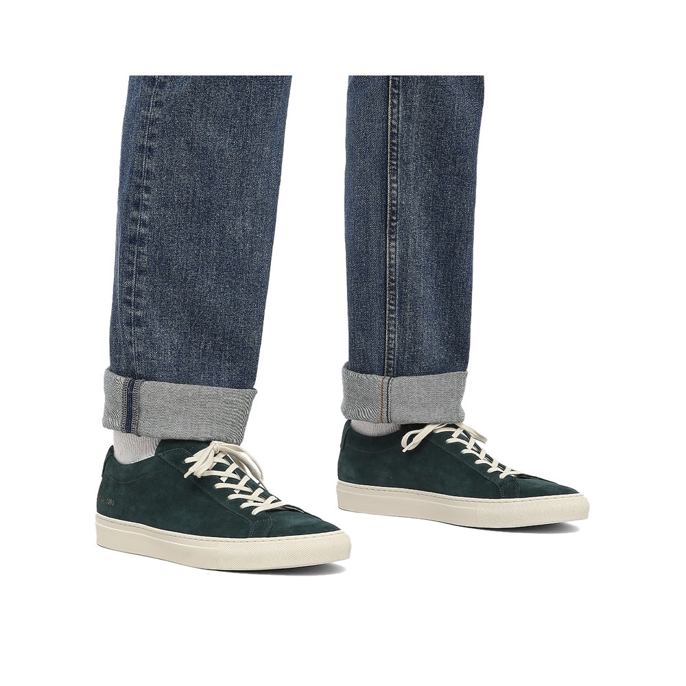 Woman by Common Projects Original Achilles Low Suede Forest Green Suede 6080-1090 — image 6