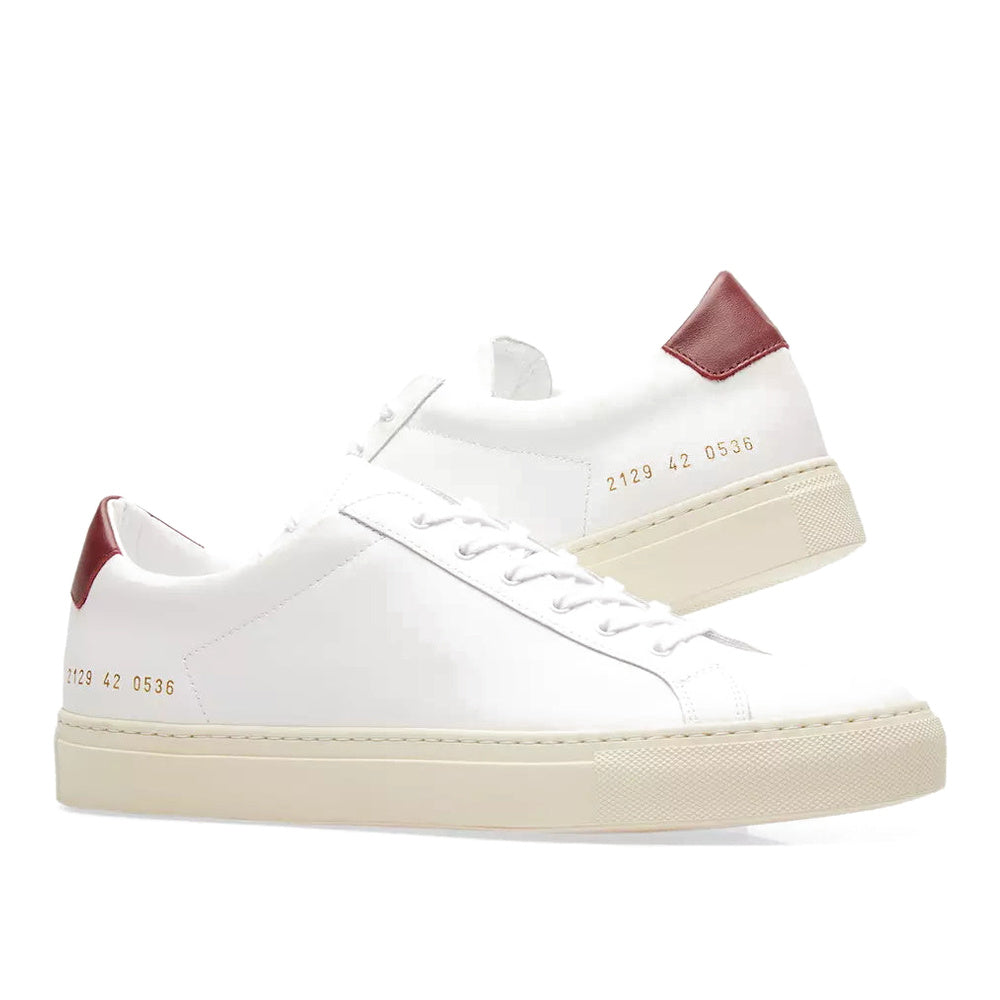Common Projects Achilles Retro Low White & Burgundy — image 7