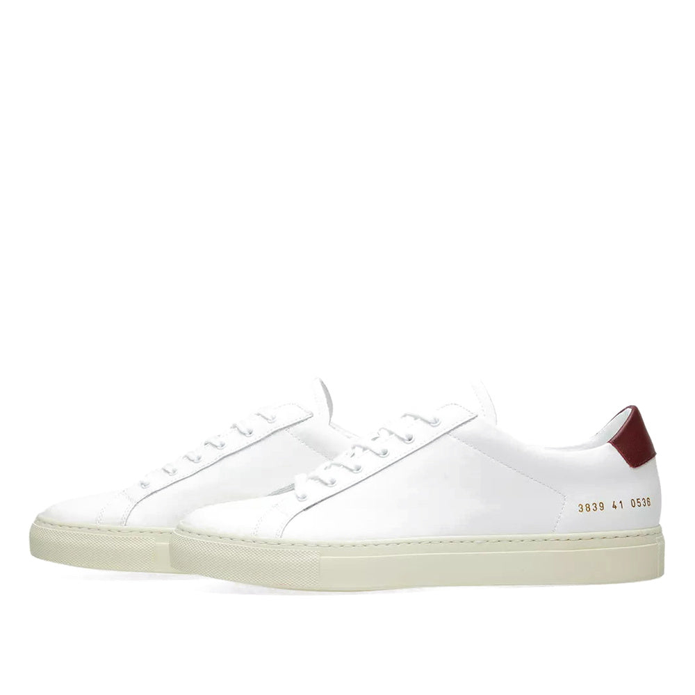 Woman by Common Projects Original Achilles Retro Low White & Burgundy — image 1