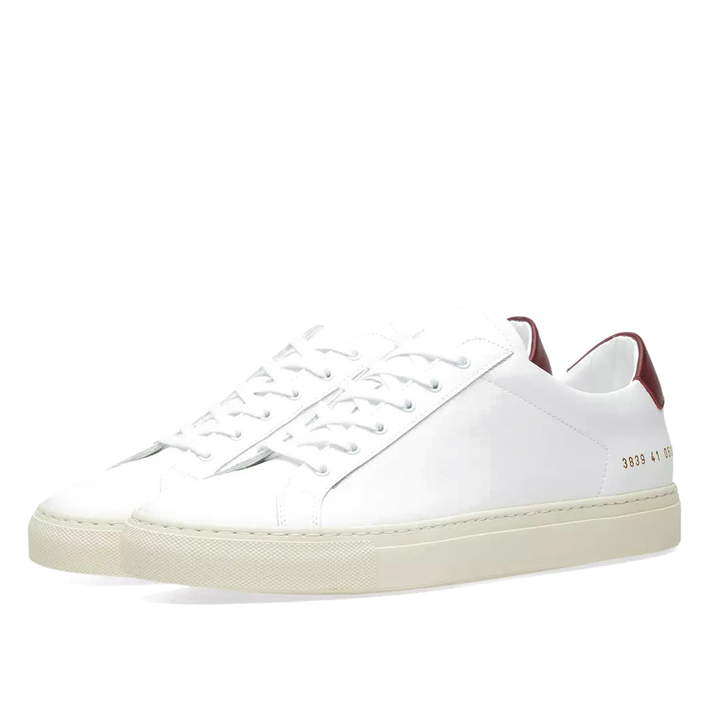 Woman by Common Projects Original Achilles Retro Low White & Burgundy — image 2