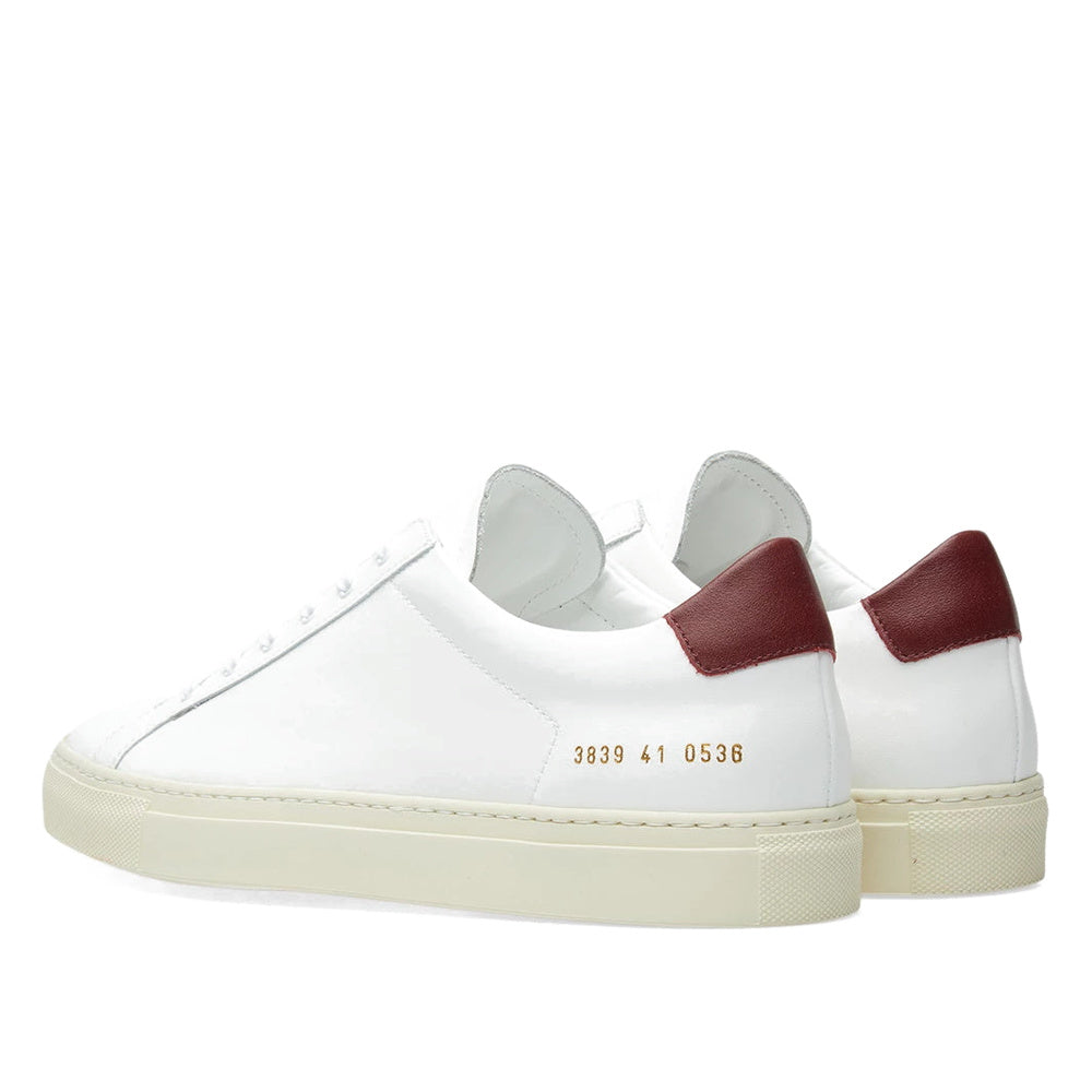 Woman by Common Projects Original Achilles Retro Low White & Burgundy — image 3